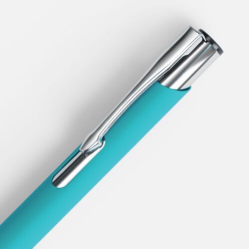 Ручка шариковая Keskus Soft Touch, бирюзовая 4
