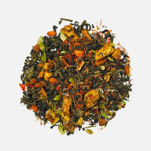 Чай «Сокочай», зеленый с соком ананаса, облепихой, толокнянкой и 3