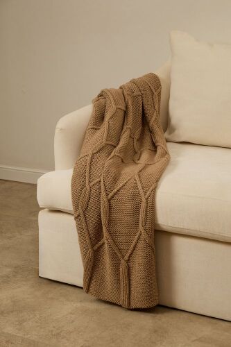 Плед Curve Verve, бежевый меланж 4 Плед Curve Verve, бежевый меланж 4