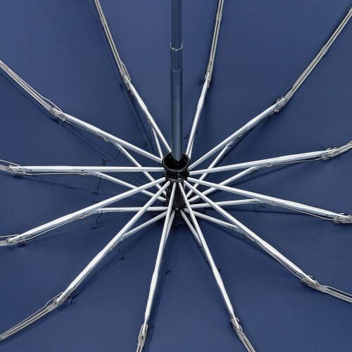 Зонт обратного сложения inLoop с ручкой-карабином, темно-синий 2