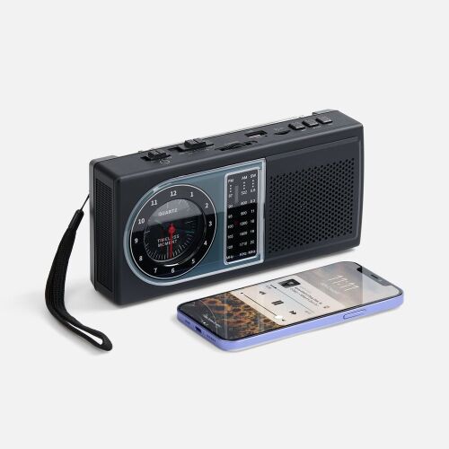 Bluetooth-колонка с радио Comradio, черная 2 Bluetooth-колонка с радио Comradio, черная 2