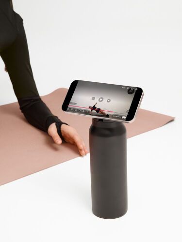 Термобутылка Magnus с магнитным держателем для телефона, черная 7