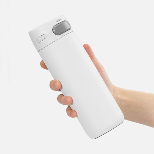 Термостакан X1 с цветной кнопкой, белый с серым 4