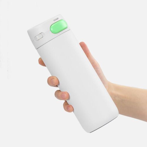 Термостакан X1 с цветной кнопкой, белый с зеленым 4