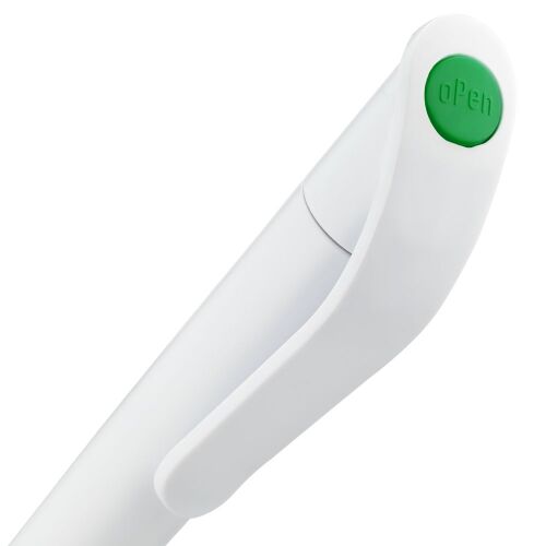 Ручка шариковая Grip, белая с зеленым 4 Ручка шариковая Grip, белая с зеленым 4