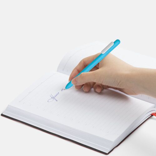 Ручка шариковая Swiper Soft Touch, голубая с белым 4 Ручка шариковая Swiper Soft Touch, голубая с белым 4