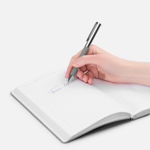 Ручка шариковая Eyeshot Soft Touch, серая 4