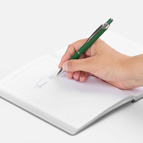 Ручка шариковая Chromos Soft Touch, зеленая 4