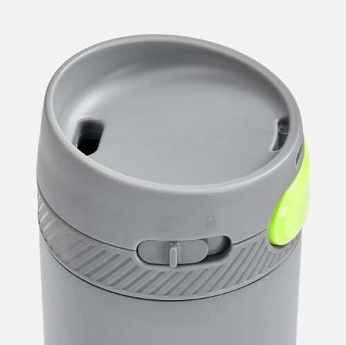 Термостакан X1 с цветной кнопкой, серый с желтым 4