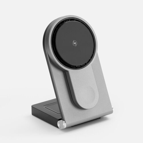 Складная станция беспроводной зарядки transForm, серый металлик 2