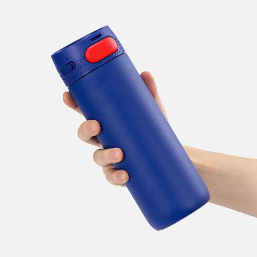 Термостакан X1 с цветной кнопкой, синий с красным 4