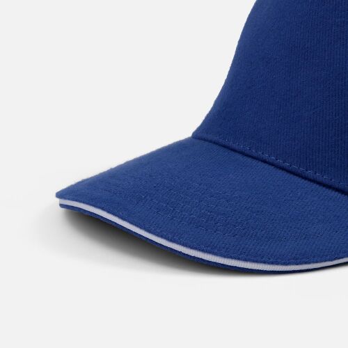 Бейсболка Classic 2.0, ярко-синяя с белым кантом 2