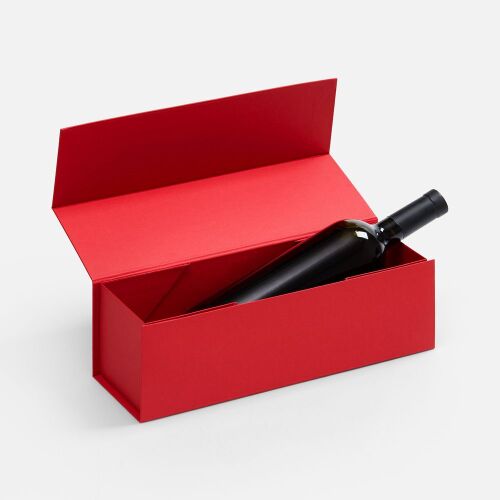 Коробка складная под бутылку Color Jacket Fold, красная 3