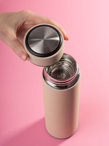 Термос с ситечком Percola, бежевый 5