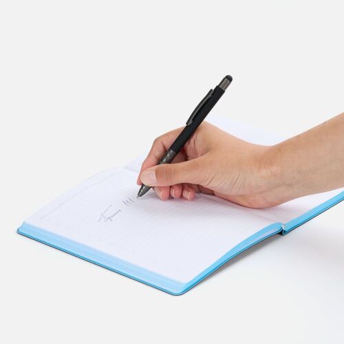 Ручка шариковая Digit Soft Touch со стилусом, черная 4