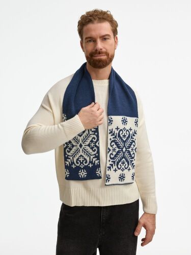Шарф Wintertude M, синий с белым 5