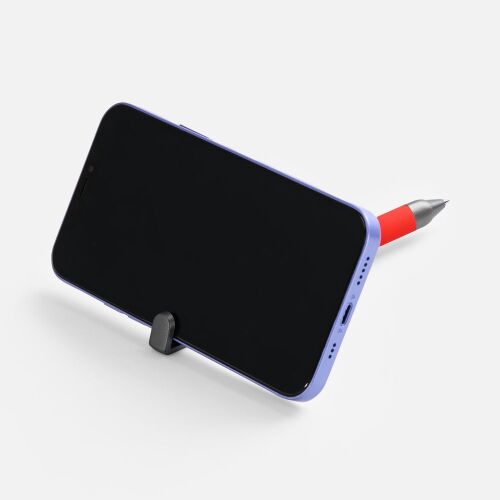 Ручка шариковая Standic с подставкой для телефона, красная 5