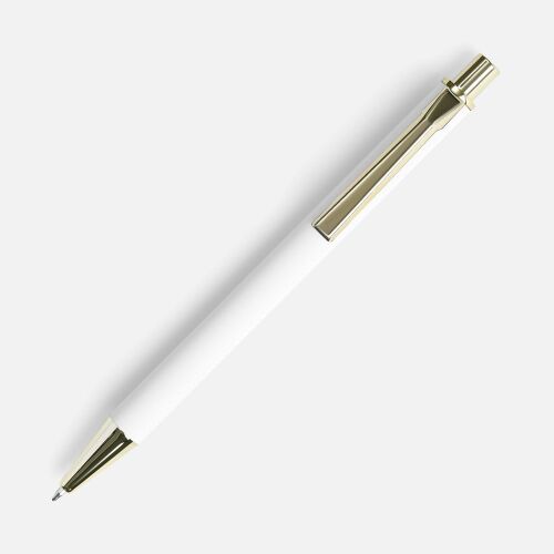 Ручка шариковая Lobby Soft Touch Gold, белая 2
