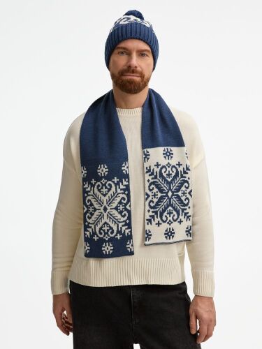 Шапка Wintertude, синяя с белым 6