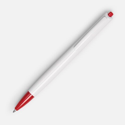 Ручка шариковая Tick, белая с красным 2