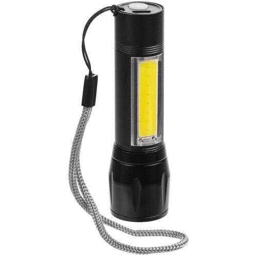 Фонарик аккумуляторный с фокусировкой луча Kirk, черный 2