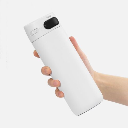 Термостакан X1 с цветной кнопкой, белый с черным 4