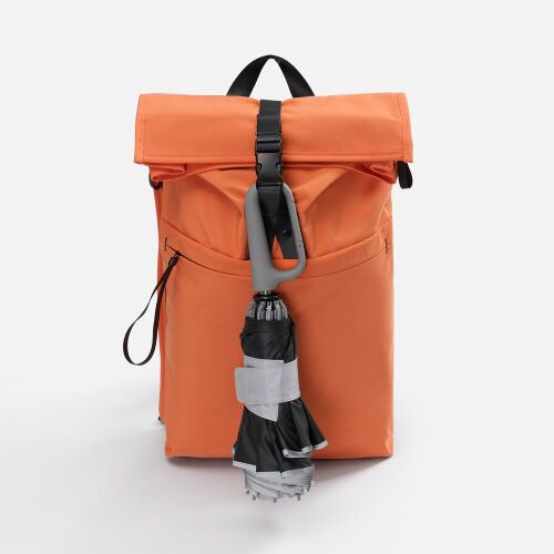 Зонт обратного сложения с ручкой-карабином Foldberry, серый 7