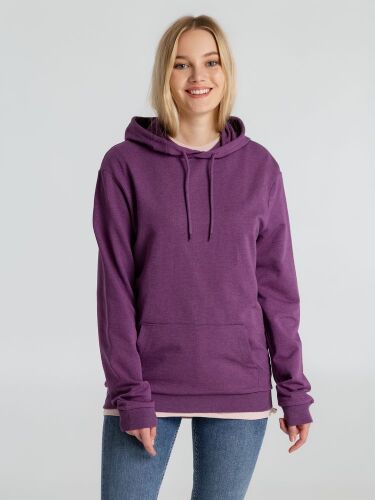 Толстовка с капюшоном унисекс Hoodie, фиолетовый меланж, размер  11