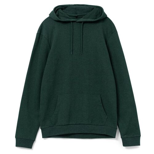 Толстовка с капюшоном унисекс Hoodie, темно-зеленый меланж, разм 8