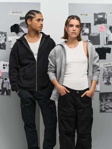 Толстовка унисекс на молнии Jelo, серый меланж, размер 3XL 7