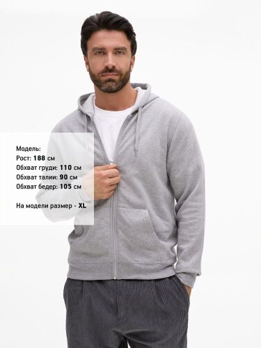 Толстовка унисекс Stone серый меланж, размер L 5