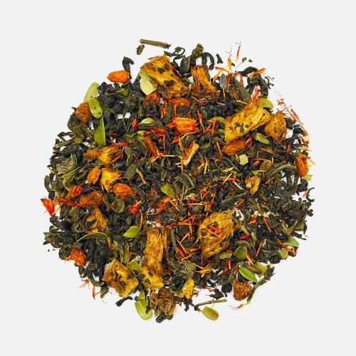 Чай «Сокочай», зеленый с соком ананаса, облепихой, толокнянкой и 3