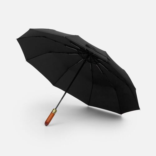 Зонт складной Cloudburst в подарочной упаковке, черный 1 Зонт складной Cloudburst в подарочной упаковке, черный 1
