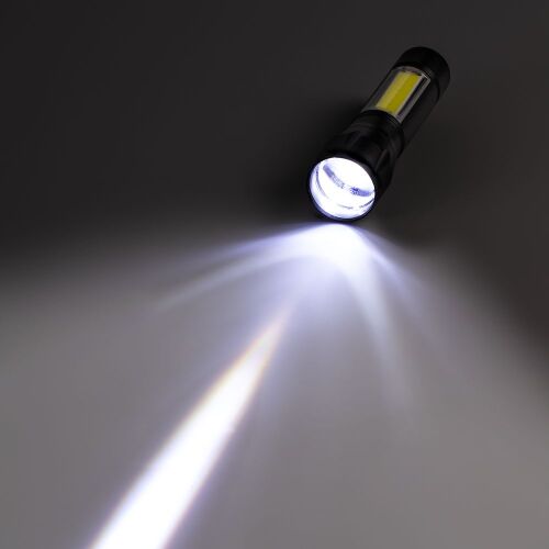 Фонарик аккумуляторный с фокусировкой луча Kirk, черный 5