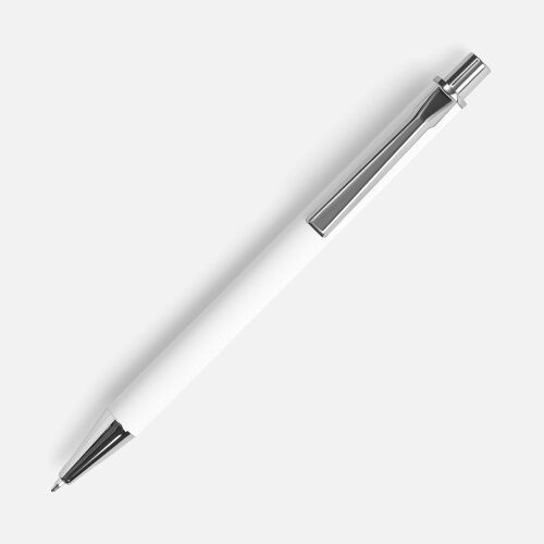 Ручка шариковая Lobby Soft Touch Chrome, белая 2