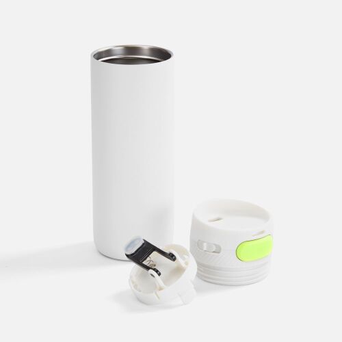 Термостакан X1 с цветной кнопкой, белый с желтым 2