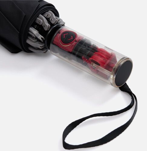 Зонт наоборот складной Futurum со светоотражающим кантом, черный 4