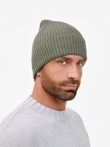 Шапка Catch Match без помпона, зеленая (полынь) 3