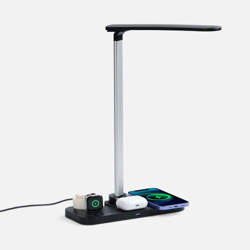Настольная лампа с беспроводной зарядкой Power Light, черная 1 Настольная лампа с беспроводной зарядкой Power Light, черная 1