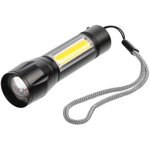 Фонарик аккумуляторный с фокусировкой луча Kirk, черный 1