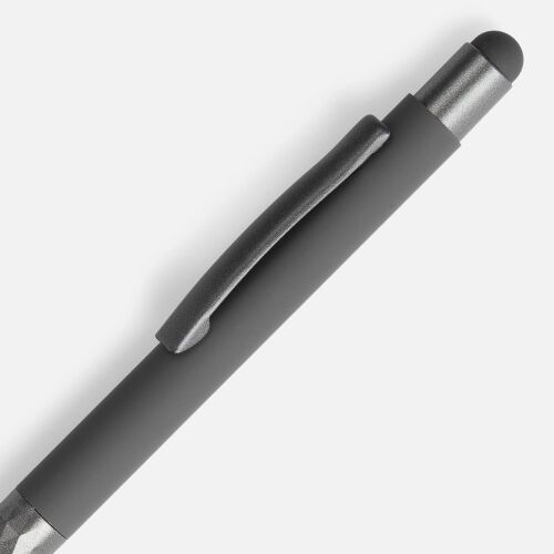 Ручка шариковая Digit Soft Touch со стилусом, серая 3