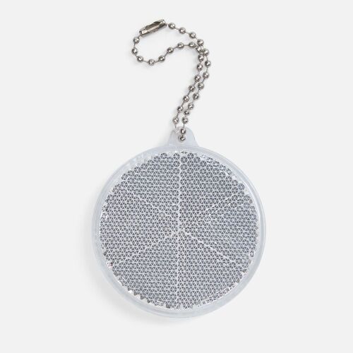 Пешеходный светоотражатель с цепочкой «Круг», белый 1