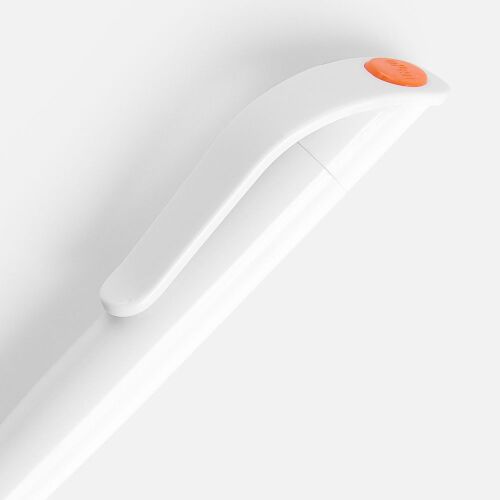 Ручка шариковая Grip, белая с оранжевым 3