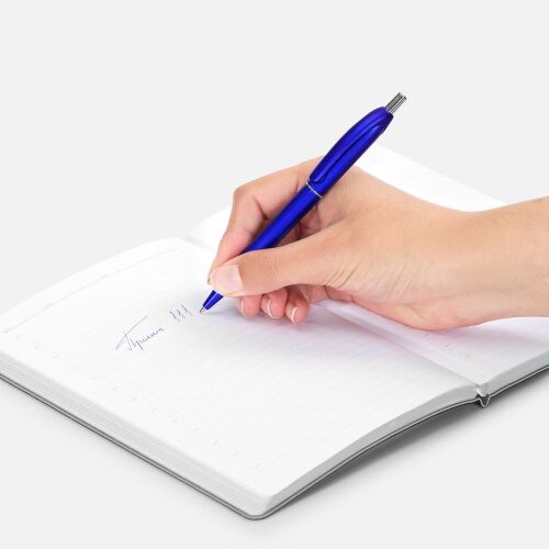 Ручка шариковая Bright Spark, синий металлик 4