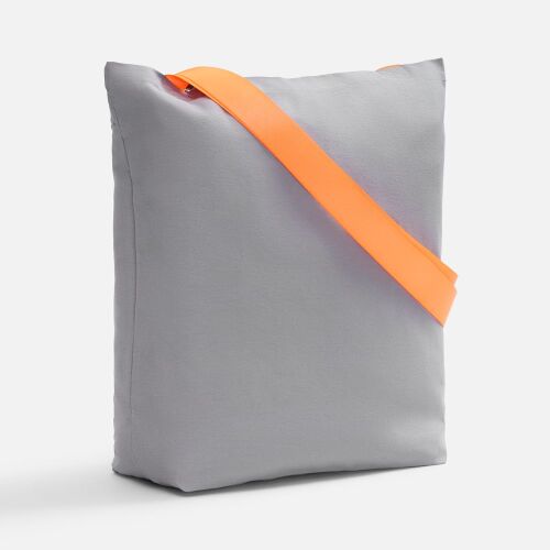 Шопер B5, серый с широкими оранжевыми ручками 1