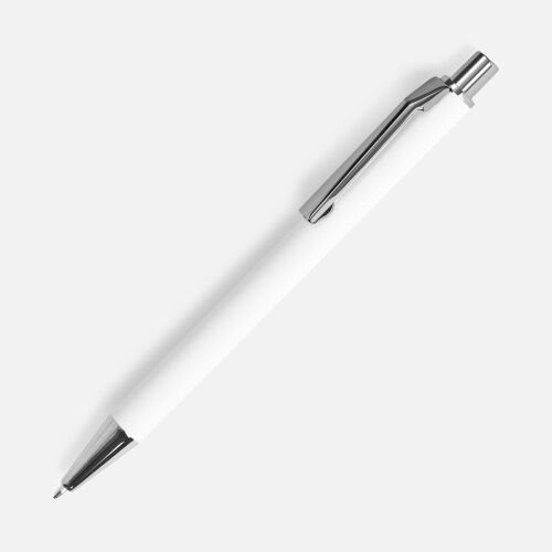 Ручка шариковая Lobby Soft Touch Chrome, белая 1