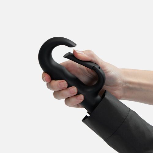 Зонт обратного сложения inLoop с ручкой-карабином, черный 5