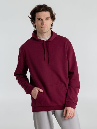 Толстовка с капюшоном унисекс Hoodie, бордовая, размер S 2