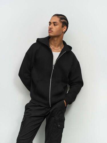 Толстовка унисекс на молнии Jelo, серый меланж, размер 3XL 1