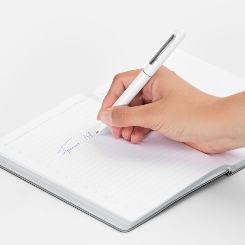 Ручка шариковая Scribo, матовая белая 4